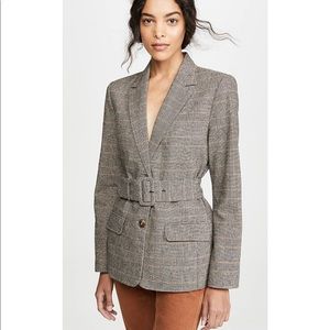 BB Dakota Plaid Blazer with Belt